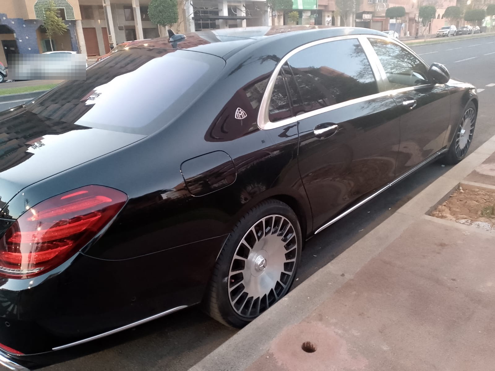 Black Mercedes saloon from the fleet in Morocco
